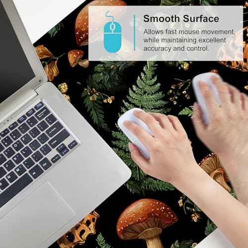 Vintage Butterfly Mushroom Mouse Pad – Large Extended Desk Mat 35.43 x