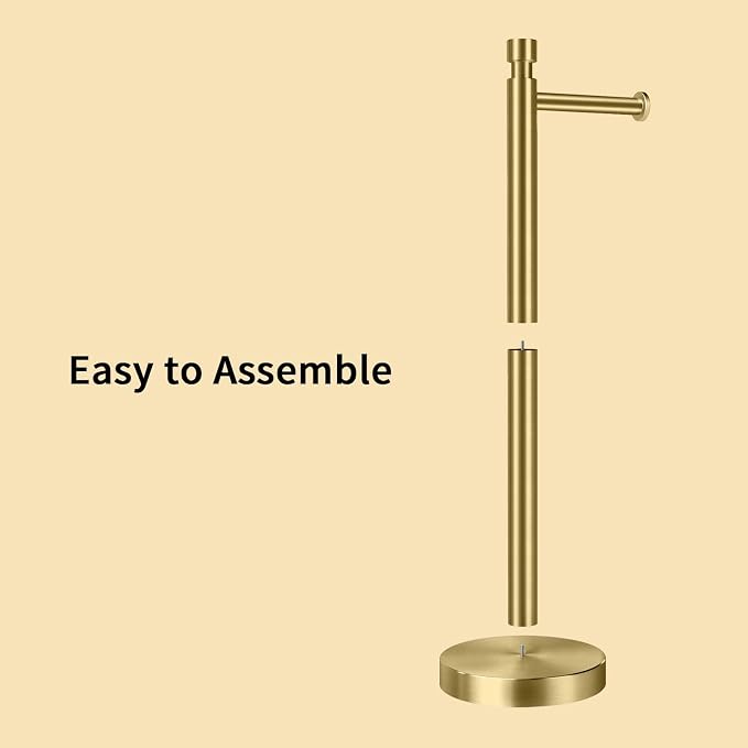 YUMORE Toilet Paper Holder Stand Freestanding, Weighted and Sturdy Stainless - Image 5
