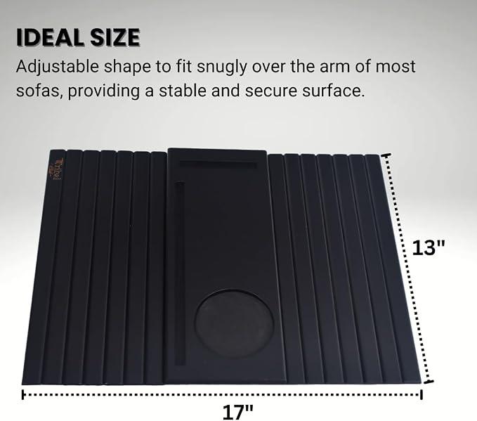 Bamboo Couch Arm Tray Table Clip-On Foldable Sofa Armrest Tray - Image 2