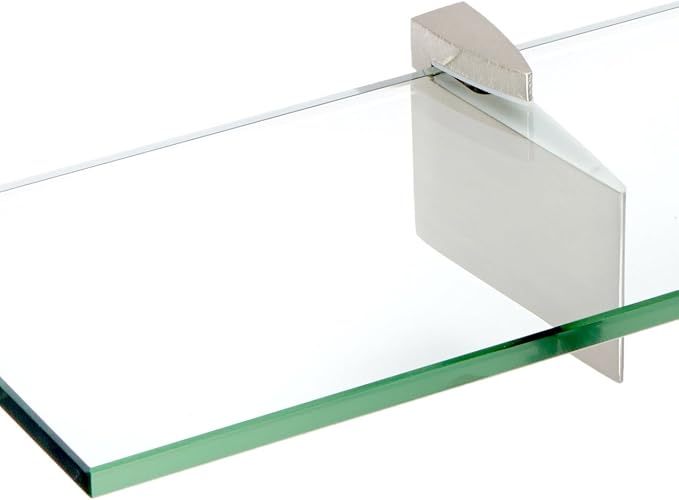 Spancraft Glass R-8x48-Brushed Steel Raven Glass Shelf, Brushed Steel - Image 3