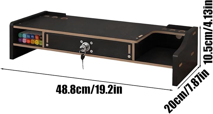 Monitor Riser - Wooden Desktop Organizer Shelf - Desktop Organizer - - Image 5