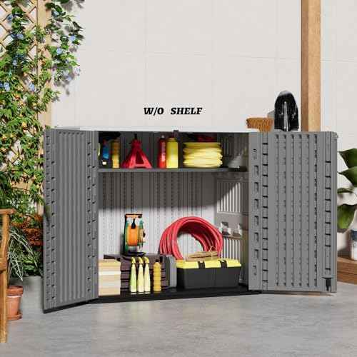 Mrosaa Outdoor Storage Shed Waterproof, Horizontal Outdoor Storage