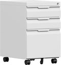File Cabinet for Home Office, 3 Drawers Mobile File Cabinets Rolling, Under by Kooyon