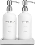 White Soap Dispenser Bathroom Set, Hand and Lotion Dispenser by PrusWaso