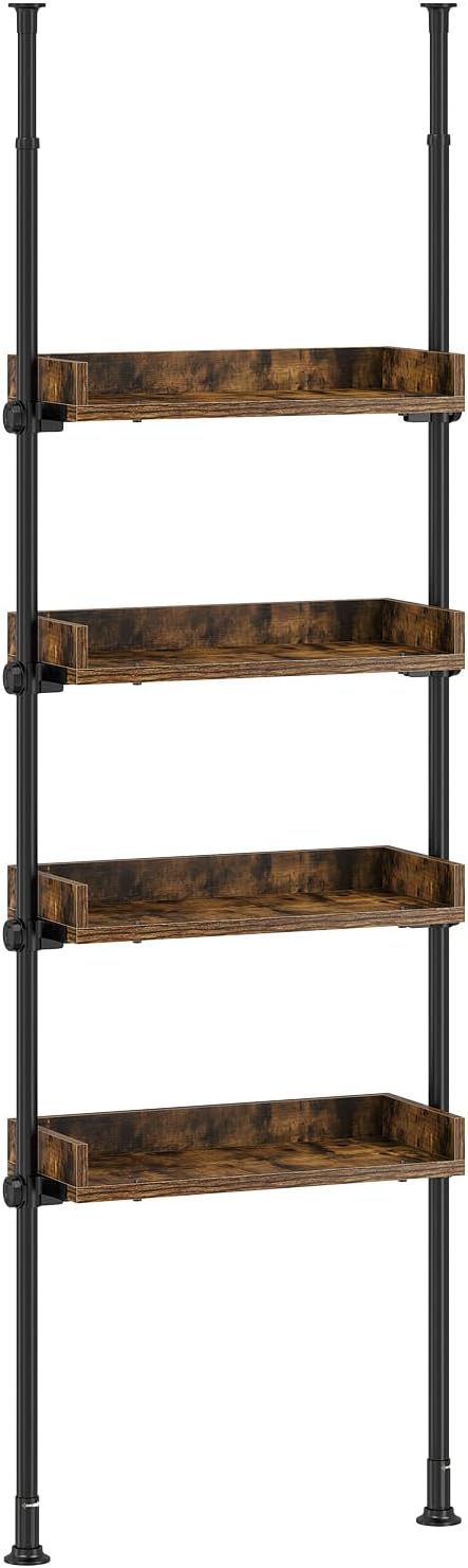 ALLZONE Bathroom Organizer, Over The Toilet Storage, 4-Tier Adjustable Wood - Image 7