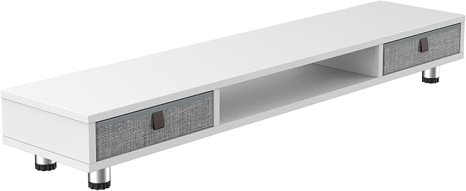 Fenge Dual Monitor Stand with 2 Drawers, 42.5 Inches Large Computer Riser - Image 9