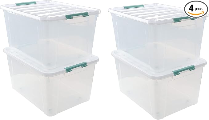 85 Quart Plastic Storage Bin, Stackable and Nestable Storage Boxes by Parlynies