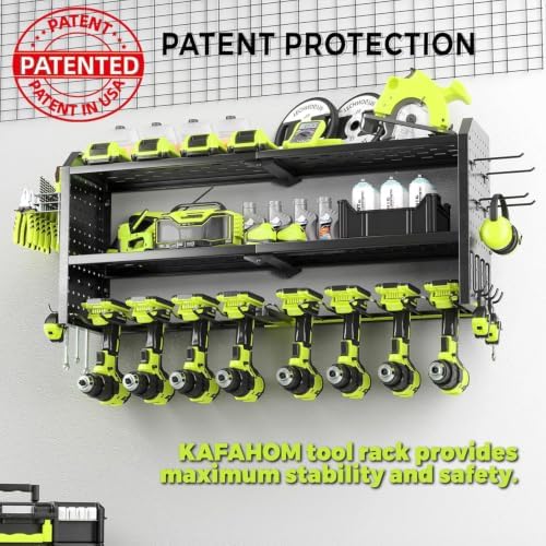 KAFAHOM Power Tool Organizer,Large 8 Drill Holder Wall Mount,Heavy