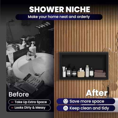 12" x 24" Stainless Steel Shower Niche, Single Waterproof Shelves
