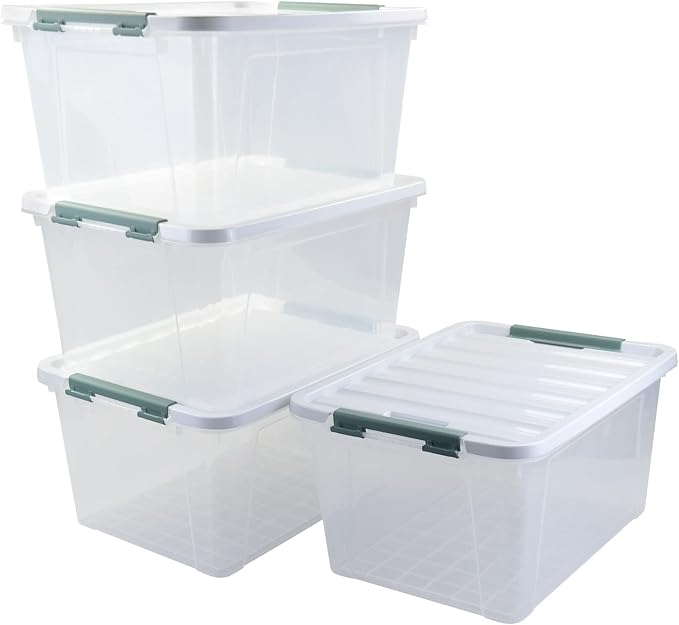 35 Quart Latch Box, Plastic Storage Bins - Image 5