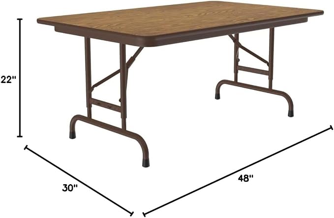 Correll Heavy Duty Adjustable Height Utility Folding Table, Melamine Top - Image 2