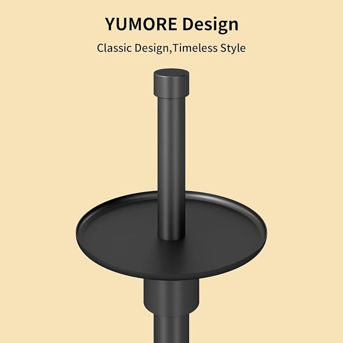 YUMORE Freestanding Toilet Paper Holder, Matte Black/Floor Standing Weighted - Image 5