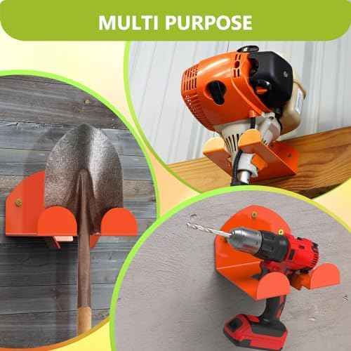 Garage Organizer Grass Trimmer Rack Heavy Duty Weed Eater Hanger Trimmer Hanger Garden Power Tool Hanger for Grass Trimmer, Hedge Trimmer, Garage Trimmer Garden Tools