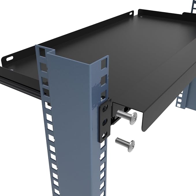 JINGCHENGMEI 1U Keyboard Tray 8" Deep -Universal 19" Rack Mount Sliding Shelf - Image 5