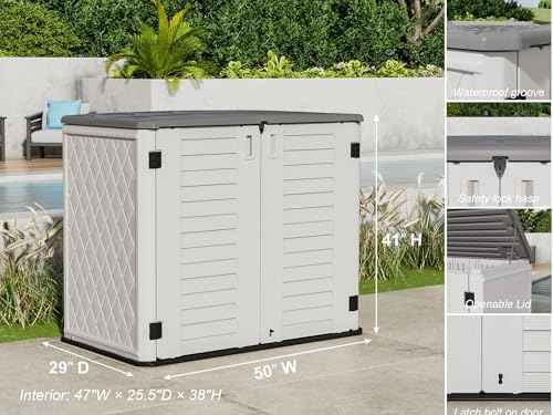 ZZM 4x2.5 FT Outdoor Storage Shed, Resin Waterproof Storage Cabinet