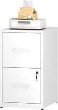 2 Drawer File Cabinet with Lock, Vertical Metal Filing Cabinet Under Desk by EKJOfficials