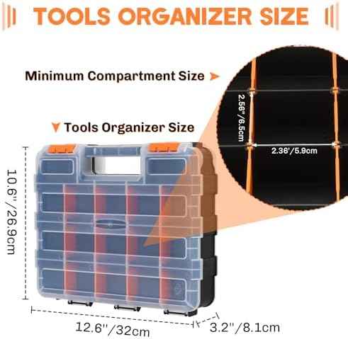 Small Parts Organizer Storage Case Tools Box 34-Compartments