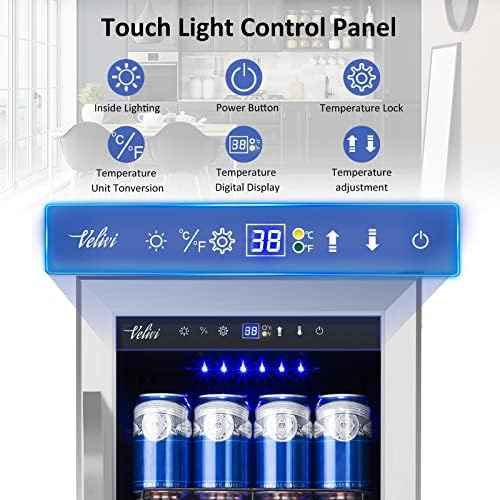 Velivi 15 Inch Beverage Refrigerator and Cooler - 125Cans Capacity