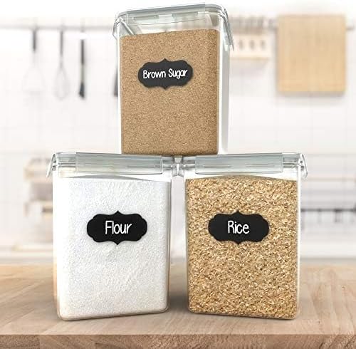 Simply Gourmet Airtight Flour and Sugar Containers with Lids – 3 Piece