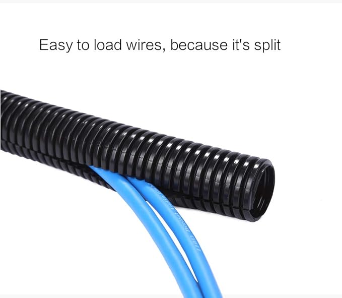 Alex Tech 50ft - 1/4 inch Split Wire Loom Tubing - Black - Image 5