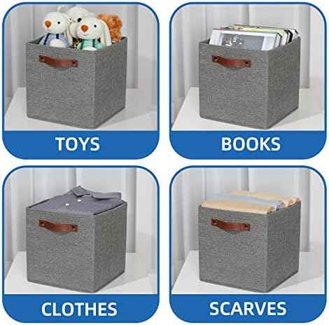 Temary 11 Inch Cube Storage Bins 4PCs Fabric Storage Cubes Storage