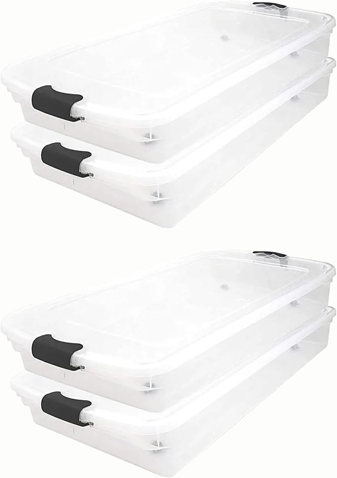 HOMZ 4-Pack Under Bed Storage, 60 Quart, and Towels - Image 9