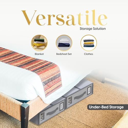Sheet Organizers and Storage – 4 Pack Bed Sheet Organizer for Queen & King Size, Foldable Linen Closet Storage for Bedding, Duvet Covers, and Pillowcases