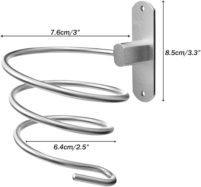 Blow Dryer Holder Wall Mounted Bathroom Hair Dryer Hanger Hair Tool Organizer - Image 3