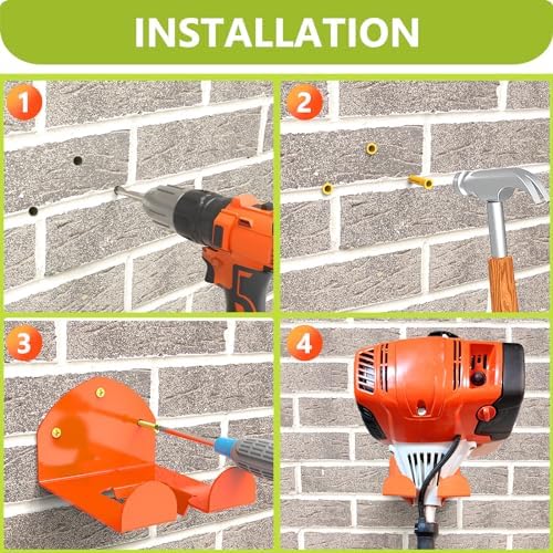 Garage Organizer Grass Trimmer Rack Heavy Duty Weed Eater Hanger Trimmer Hanger Garden Power Tool Hanger for Grass Trimmer, Hedge Trimmer, Garage Trimmer Garden Tools