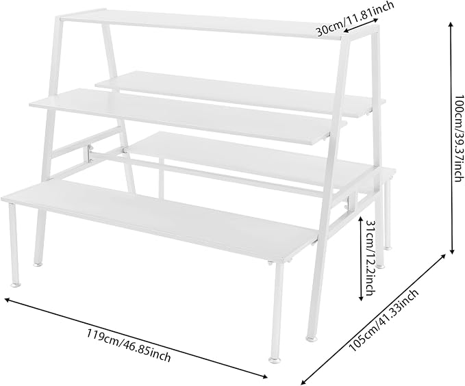 Nesting Tables for Retail Display, 3 Tier Metal Shoe Handbag Display Stand - Image 2