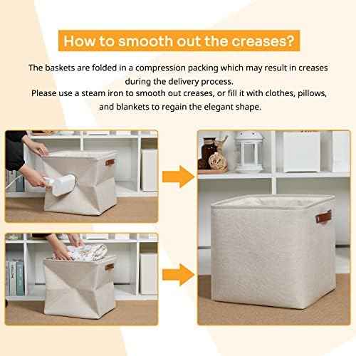 DULLEMELO Storage Bins, 4 Pack Of 13x13x13 Decorative Storage Cube