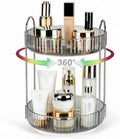 360 Rotating Makeup Organizer, 2 Tier Lazy Susan Bathroom Counter Organizer, Skincare Organizers, Spinning Perfume Organizer & Vanity Organizer Countertop (Classic Grey, 2 Tier)