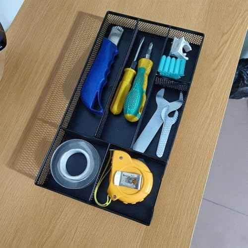 Desk Drawer Organizer, Small Metal Mesh Desk Organizer Tray