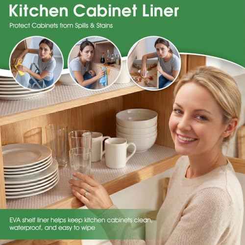 Clear Shelf Liners for Kitchen Cabinets: Bathroom Drawer Liner 15"W x 360"L