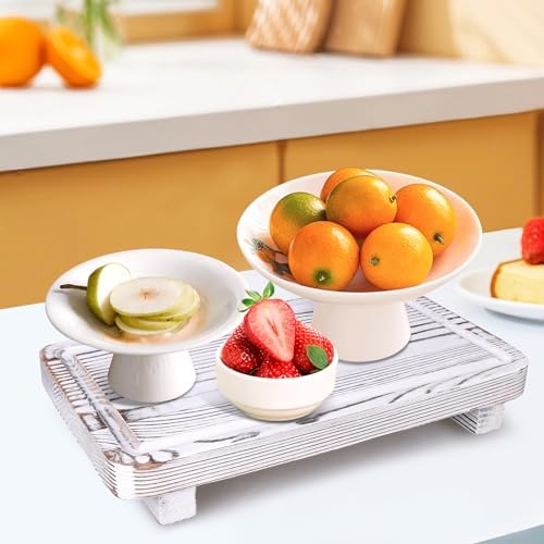 Rustic White Bathroom Counter Tray Kitchen Countertop Trays Decorative