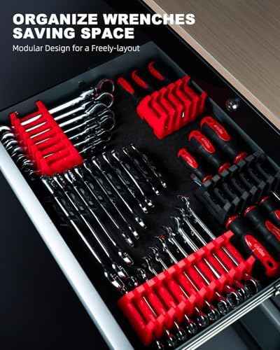 ROTATION 42PC Modular Wrench Organizer Wrench Holder Tool Drawer Storage