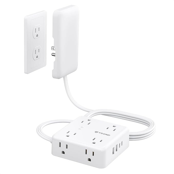TROND Flat Outlet Cover Extender - 6FT Flat Extension Cord by TRONDOfficial