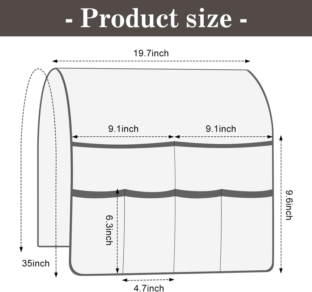 Couch Armrest Organizer Remote Control Holder Bedside Caddy with 6