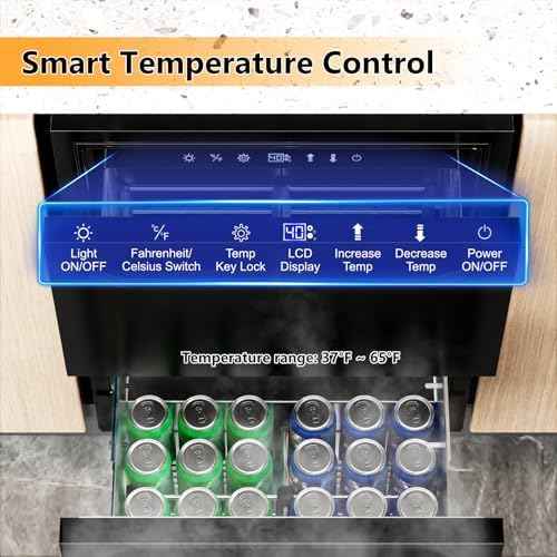 24 Inch Under Counter Dual Drawer Beverage Fridge, Weather Proof Outdoor Beverage Refrigerator for Patio, Stainless Steel Built-in Beverage Cooler for Home & Commercial Use, Black