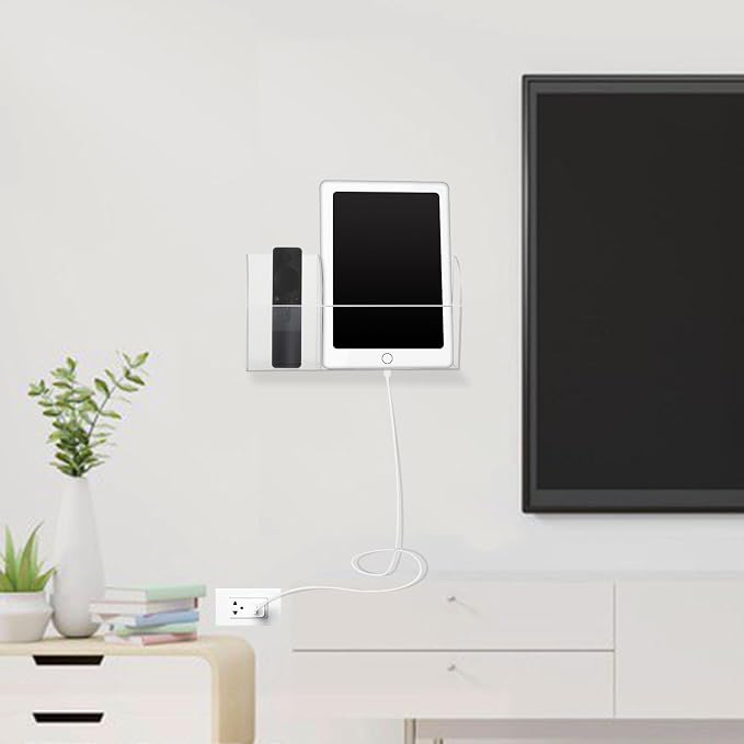 Yeeco Acrylic Remote Holder Wall Mount 2 Compartment, 10.6×1.6×5.6 Inches Wall - Image 8