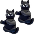 Cute Cat Waterproof Self-Adhesive Shower Hook Set, Funny Black Cat Razor Holder by Unknown