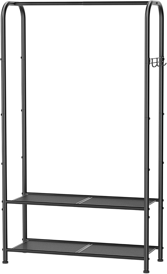 Clothes Garment Coat Rack Drying Clothing Racks Metal Freestanding - Image 2