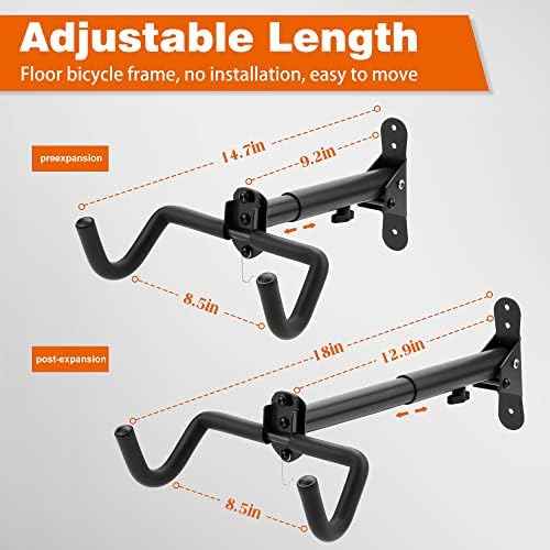 2PACK Bike Rack Garage Bike Wall Mount Bicycle Wall Hanger Bike Hook Bike Storage Rack for Indoor Storage Bike Horizontal Hanger Bicycle Wall Mount Bicycle Wall Rack