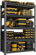 Garage Shelving 3000LBS Storage Shelves Heavy Duty 5-Tier Adjustable Garage Storage Shelves Metal Shelving Units for Warehouse, Basement, Commercial, Industrial, 72"H×35.4"W×15.7"D, Black