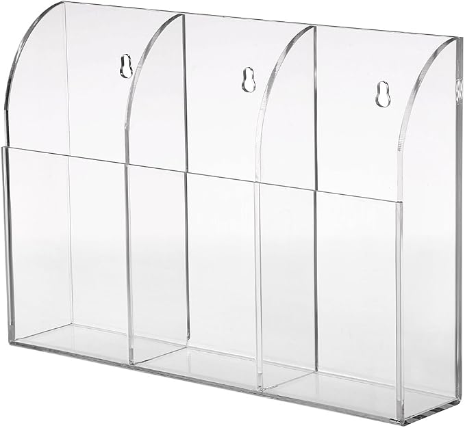Hipiwe Wall Mount Remote Control Holder Clear Acrylic Media Organizer Storage by Hipiwe