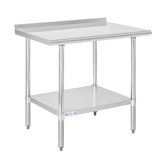 Hally Stainless Steel Table for Prep & Work 30 x 36 Inches, NSF Commercial by HallySinksTablesH