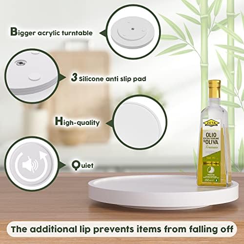 Turntable Vanity Tray, 10 Inch Bamboo Kitchen Sink Countertop