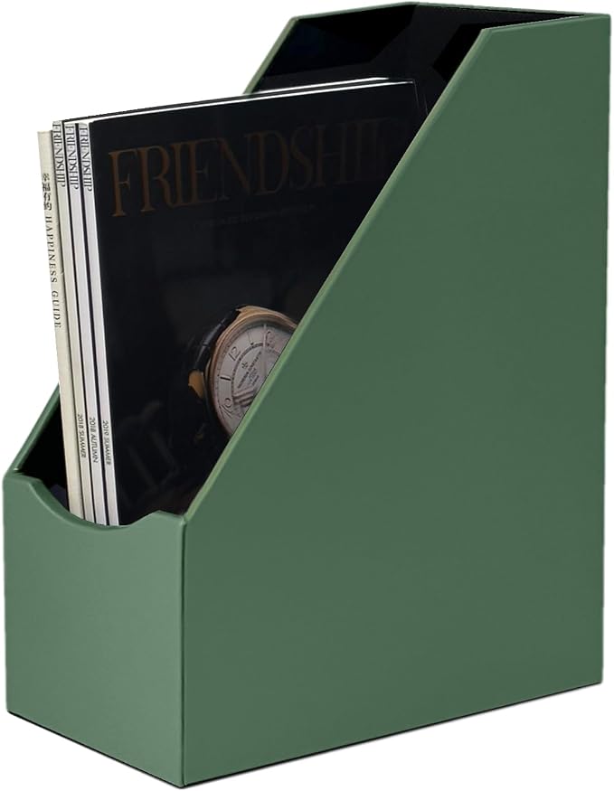 UnionBasic Magazine File Holder, Leatherette Desktop Document Organizer by UnionBasic