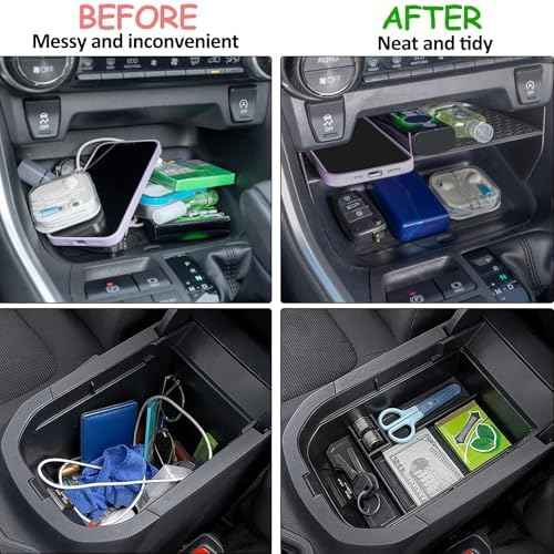 JDMCAR Upgraded Center Console Organizer Compatible with Toyota RAV4 2025 2024 2023 2022 2021 2020 2019 Interior Accessories, Gear Shift Storage Tray Secondary Box Insert Divider - 2pcs
