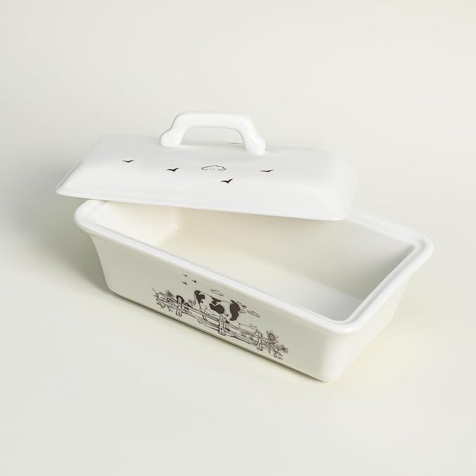 Ceramic Butter Dish with Lid Butter Keeper Butter Plate Tray - Image 3
